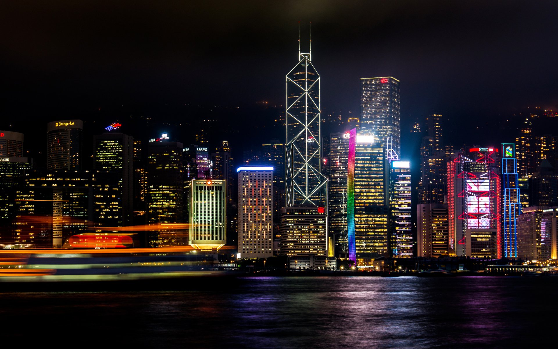 香港維多利亞港唯美夜景桌面壁紙 - 圖片壁紙