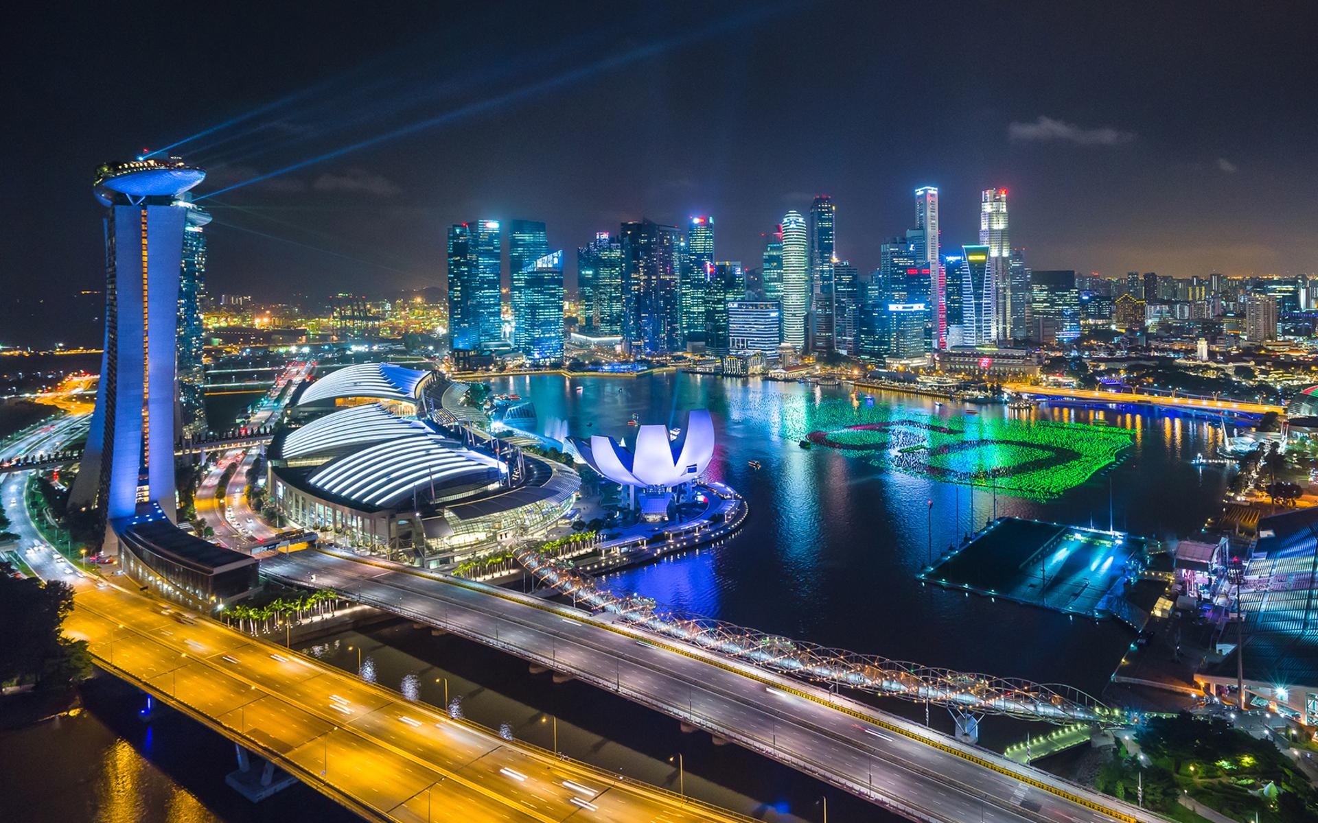 新加坡城市夜景高清圖片-壁紙圖片大全