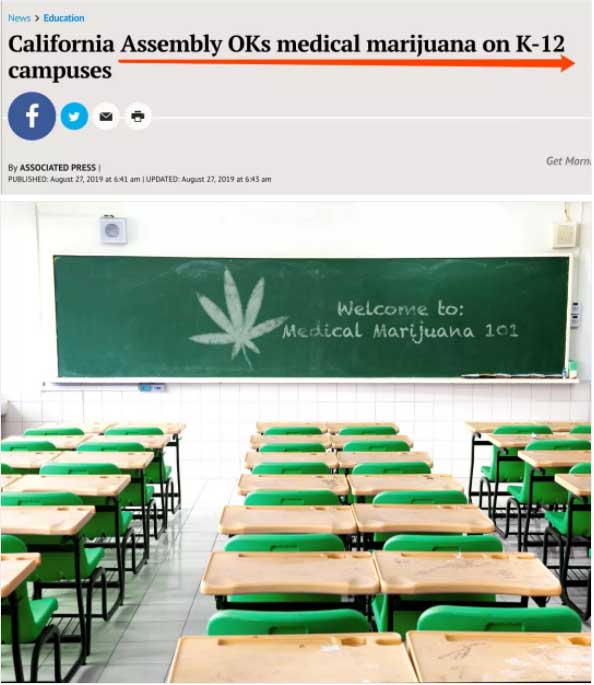 加州將通過新法案: 允許大麻合法進校園! 從幼稚園到高中“無一幸免”