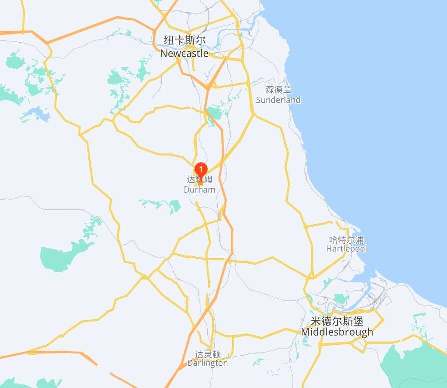 英國杜倫大學的地理位置在哪兒？